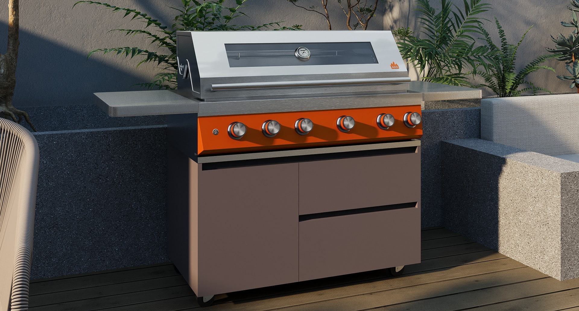 42インチのビルトインBBQグリル